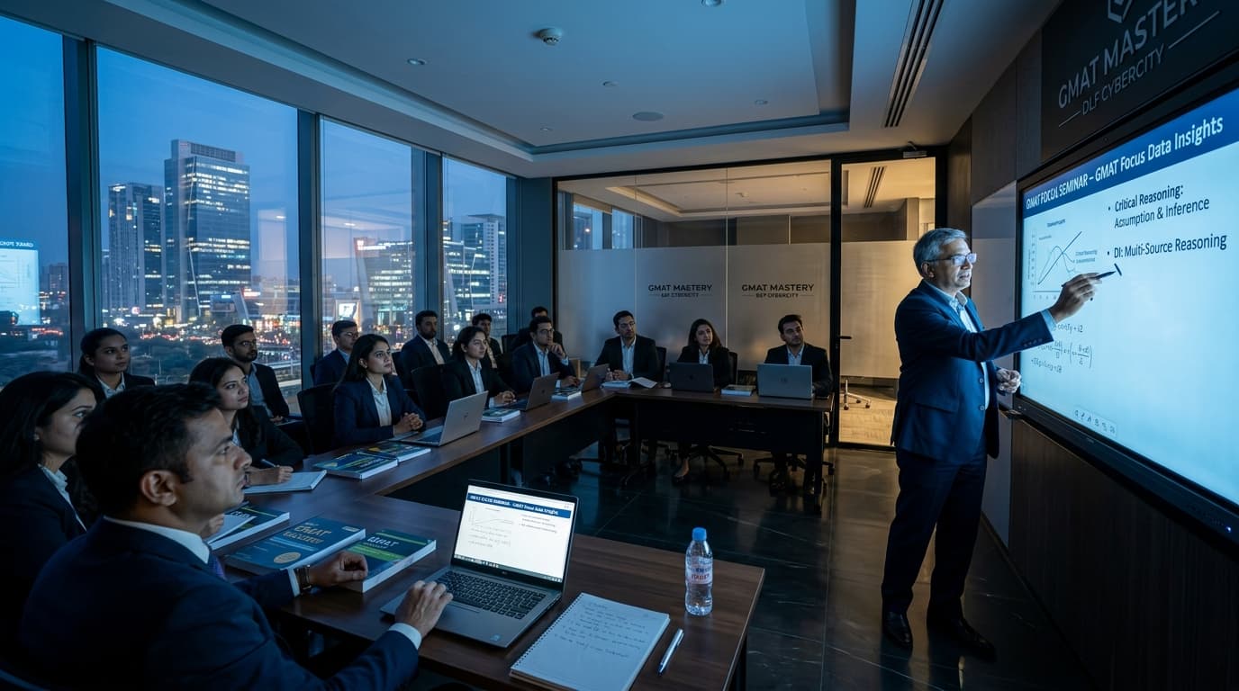 GMAT coaching classroom for Gurgaon CyberCity consultants with smartboards