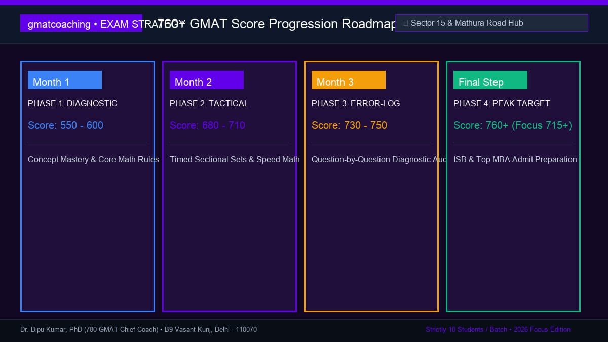 Score progression roadmap from 600 to 760+ for Faridabad candidates