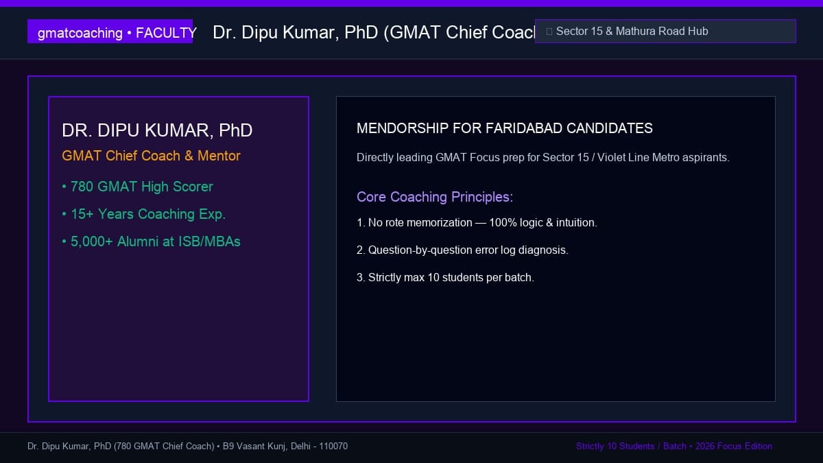 Dr. Dipu Kumar, PhD GMAT Chief Coach conducting a class