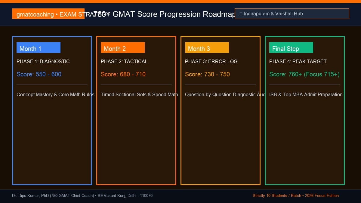 Score progression roadmap from 600 to 760+ for Ghaziabad candidates